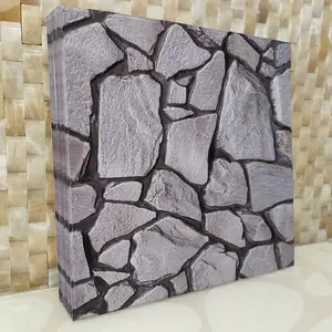 3D Stone Pattern Wall Sticker, 10pcs/set Self-adhesive Waterproof Wall Sticker, Easy to Clean Wall Decal for Kitchen Living Room Bathroom Hallway