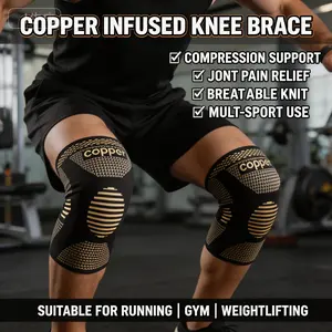 2 Pack Copper Knee Brace – Stop Knee Pain, Start Moving Again! – Instant Pain Relief for Running & Sports，Copper Infused Knee Sleeves 2 Pack – Relieve Arthritis Pain Fast!