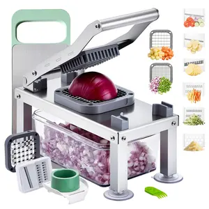 VEVOR Vegetable Chopper Mandoline Slicer,  , All-in-1 Food Veggie Cutter with 8 Stainless Steel Blades, Cheese Grater Onion Potato Salad Dicer with Container,Kitchen Gadgets&Essentials Home Appliances