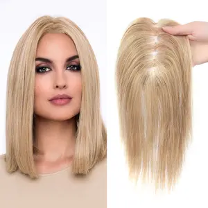 Vasilia Hair Topper for Woman Piano Color Short Remy Human Hair Toppers Human Hair Toppers for Thin Hair Remy Hair Topper 10inch Hair Pieces for Women for Wide parting&hairloss&Cover grayhair &Thinning Mother's Day 2026 New Year gifts