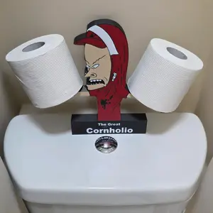 Beavis TP Holder | Funny Toilet Paper Holder | Burger World Uniform Cornholio Style | 3D Printed Bathroom Decor