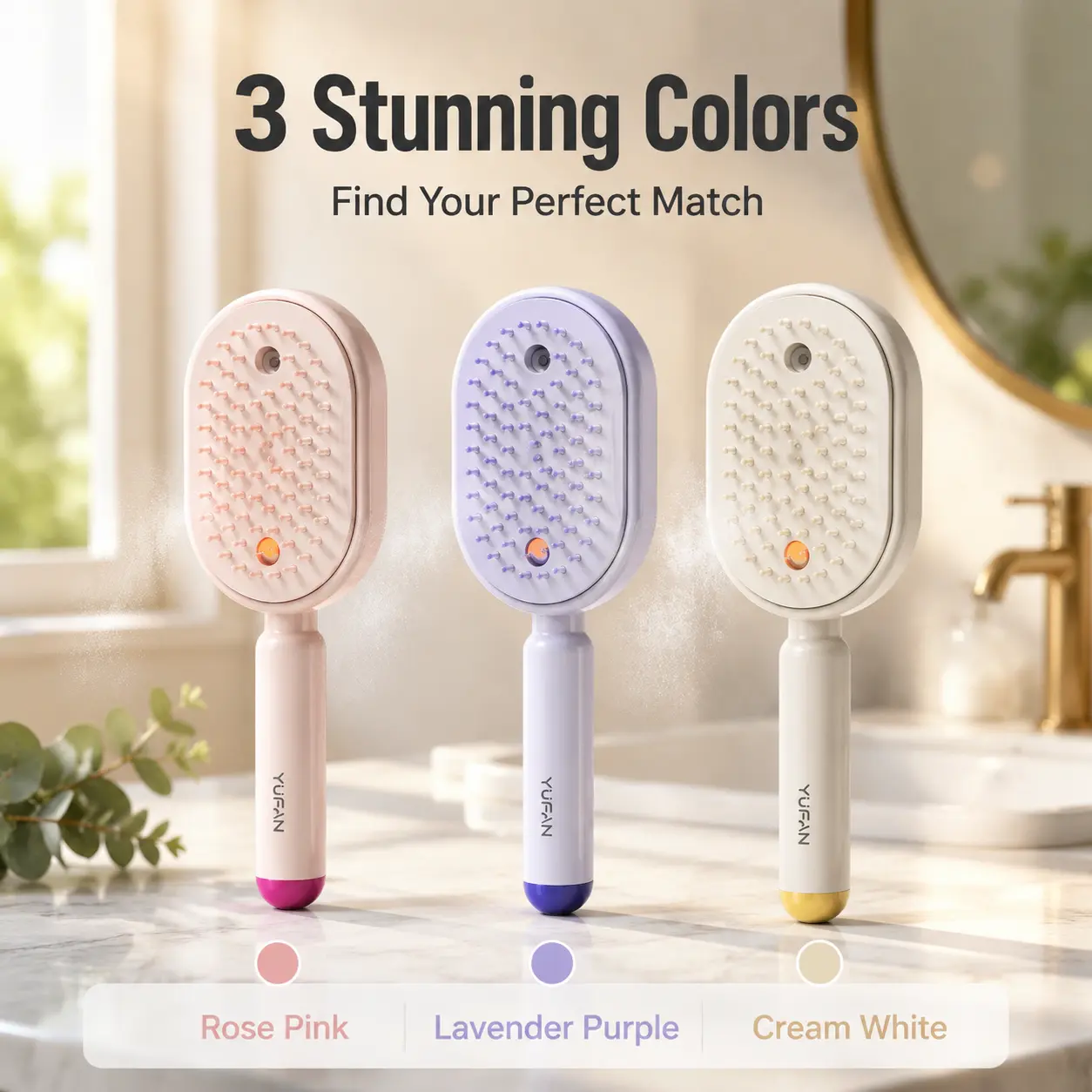 Red light scalp massage comb, combined with steam fragrance, makes hair combing smoother. The comb.