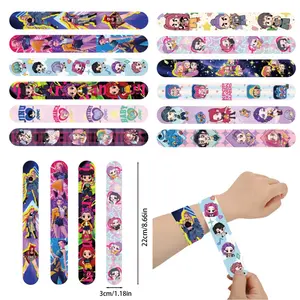 12pcs/set Cute Cartoon K-Pop Girl Group Slap Bracelets, Slap Bracelet Feature, Wristband Birthday Party Decoration, Perfect Gift for Girls & Women