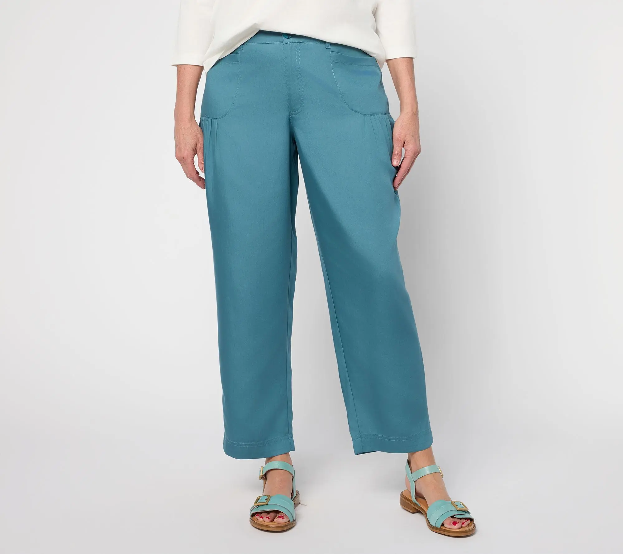 LOGO by Lori Goldstein Petite Relaxed Ankle Length Joggers