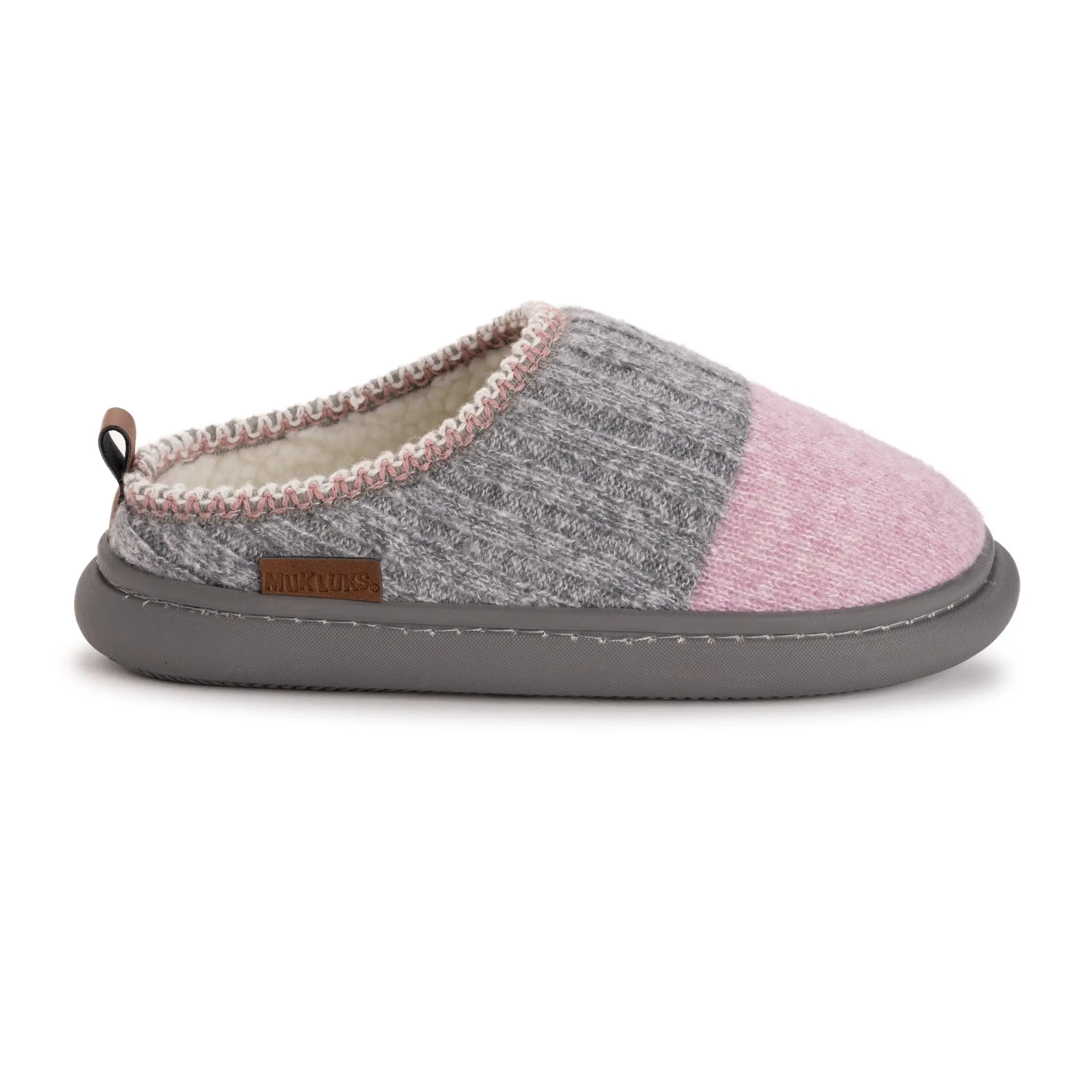 Muk Luks Women's Rye Faux Fur Cuff Clog Slide Slipper Shoes - Slip-On, Foam Cushioned, Bubble TPR Construction, Machine Washable, Casual Indoor Footwear (M (7-8), L (9-10)), Shoe