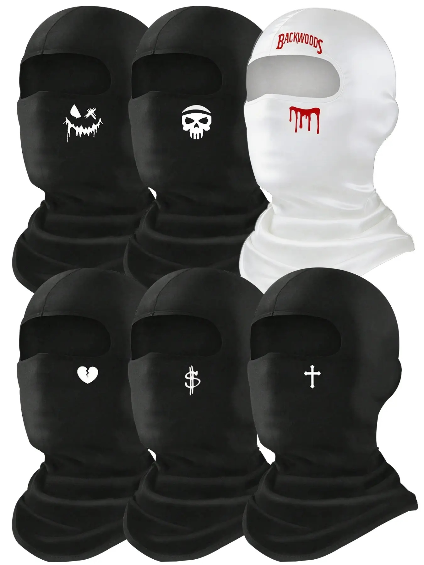 6Pcs All Seasons Cycling Face Mask Set, Windproof Balaclava Hats, Outdoor Sports Helmet Liner, Sun Protection Tactical Headscarf For Men Women, Ski Mask