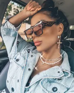 MISS FELINE OVERSIZED Sunglasses for Women Bold Rectangle Shape Full UV 100% Protection Eco-Friendly Durable Plastic Frame Vintage Style Flat Top Shades