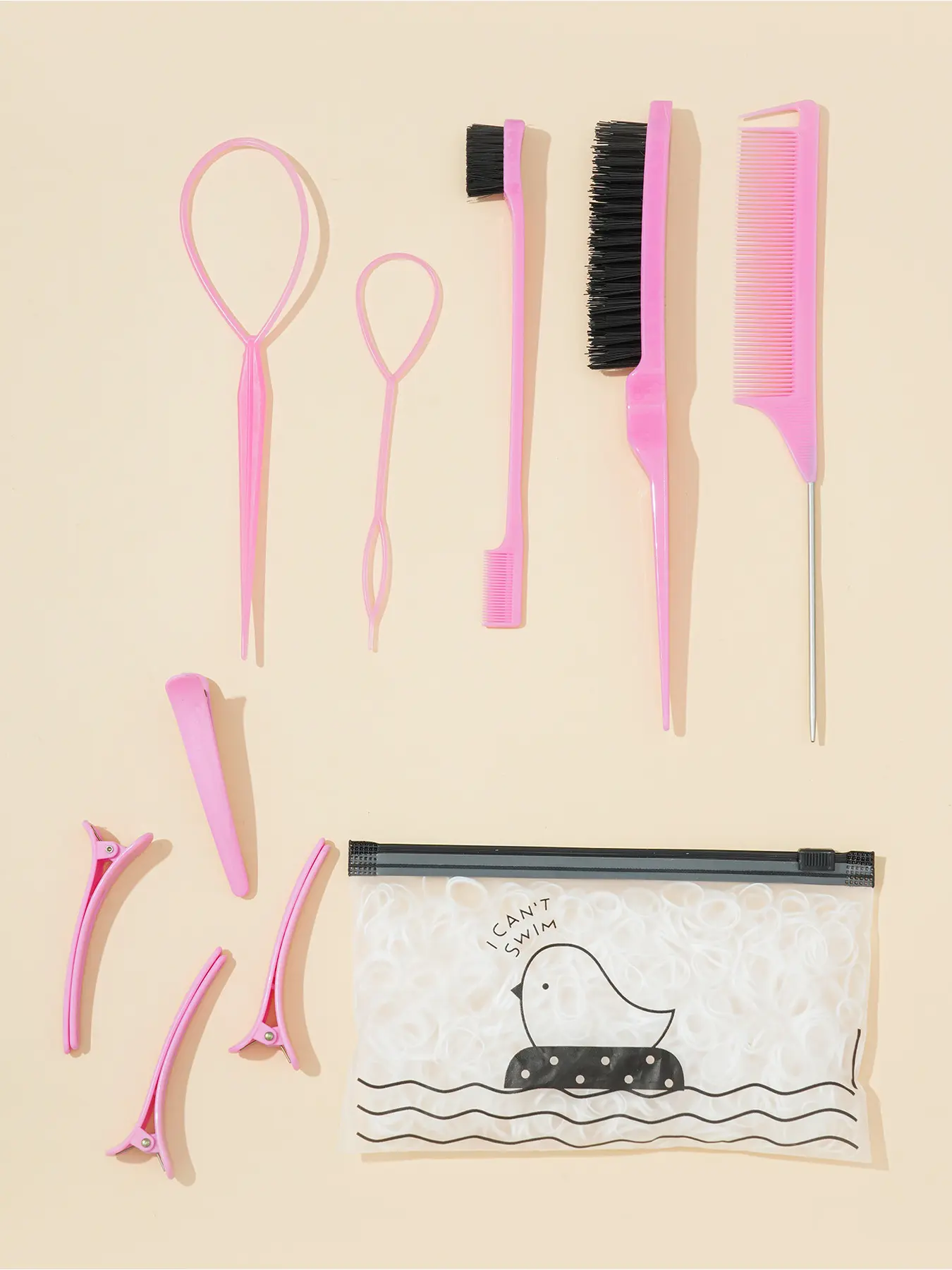 1009pcs hair loop tool set includes hair clips, hair loops, hair combs, and hair braiding devices, suitable for women's home hair styling, daily use in performances and plays, and a multifunctional set that is easy to carry Hair Kit Hair Styling Tools