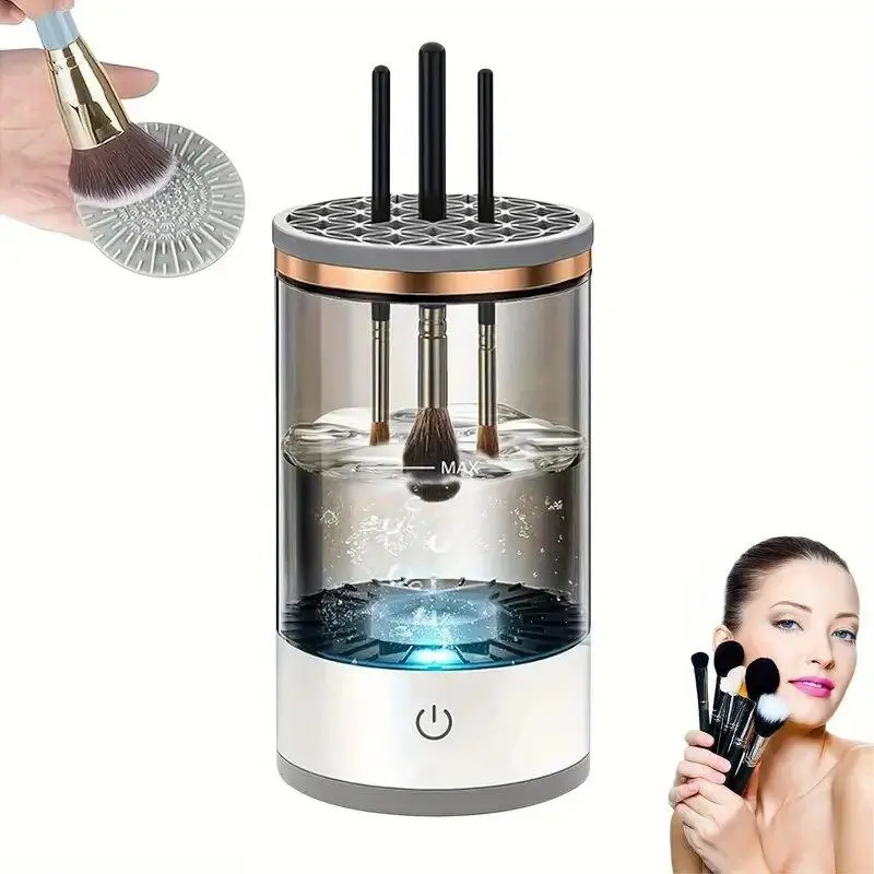 USB/battery Powered Makeup Brush Cleaner Machine, Brush Cleanser, Electric Rotating Cleaning Tool, Holds Multiple Brushes, Perfect Gift for Women, Cosmetic Brush Cleaner