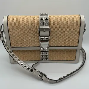 Pre-owned PRADA crochet/leather crossbody ELEKTRA