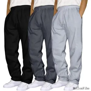 Mens 3 Pack Sweatpants Cargo Loose Fleece Casual Trousers Elastic Waist Drawstring Jogger Pants Baggy Running Sports Pants Menswear Beige Athleisure Style Gym Outfits