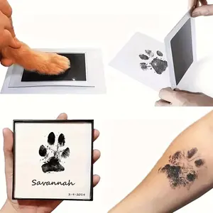 Pet Paw Print Kits, Dog & Cat Paw Impressions, Non-Contact Pet Paw Prints, 2 Boxes with 2 Sheets Each, Plastic, Keepsake for Pet Owners