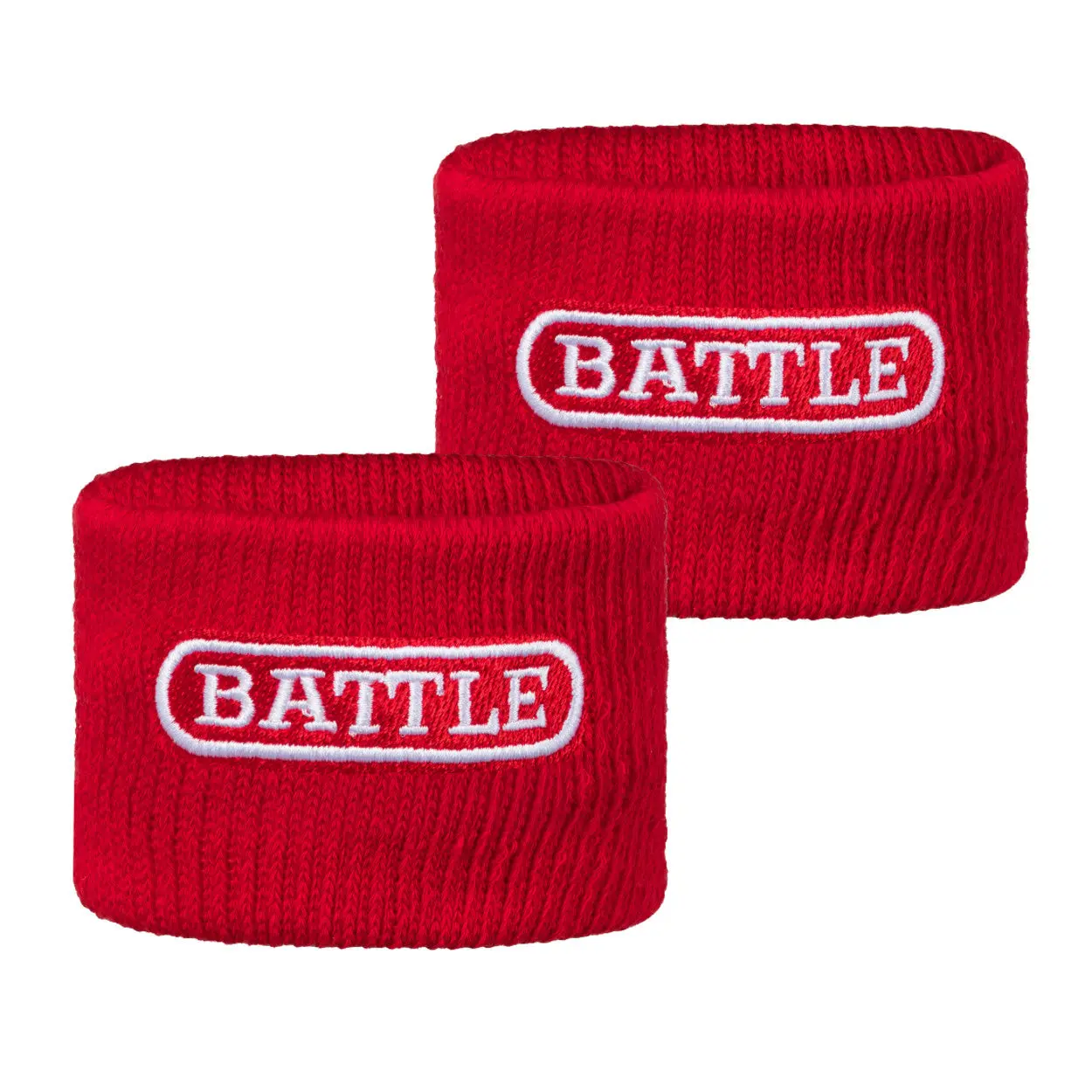 Battle Sports Athletic Performance Sports Wristbands, 2.5" Red 2-Pack, Moisture-Wicking Football Accessories with a Comfortable & Flexible Fit, Quick Dry, Breathable Wristbands