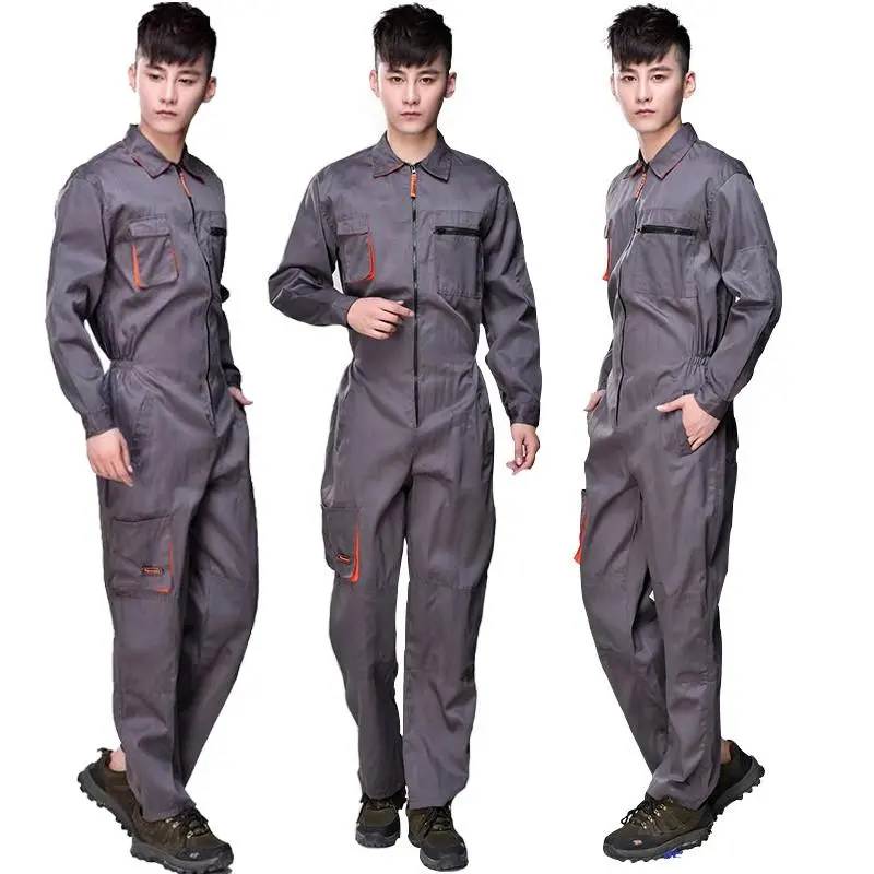 Lightweight Workwear Coveralls for Men & Women, Long Sleeve Solid Color Jumpsuit, Protective Uniform for Painting, Mechanics & Factory Work
