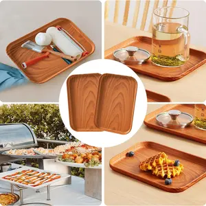 Large Reusable Plastic Serving Tray Set, 3-Piece Party Food Display, Ideal for Cookies, Appetizers, Deli, Snacks, Desserts, Party Plates