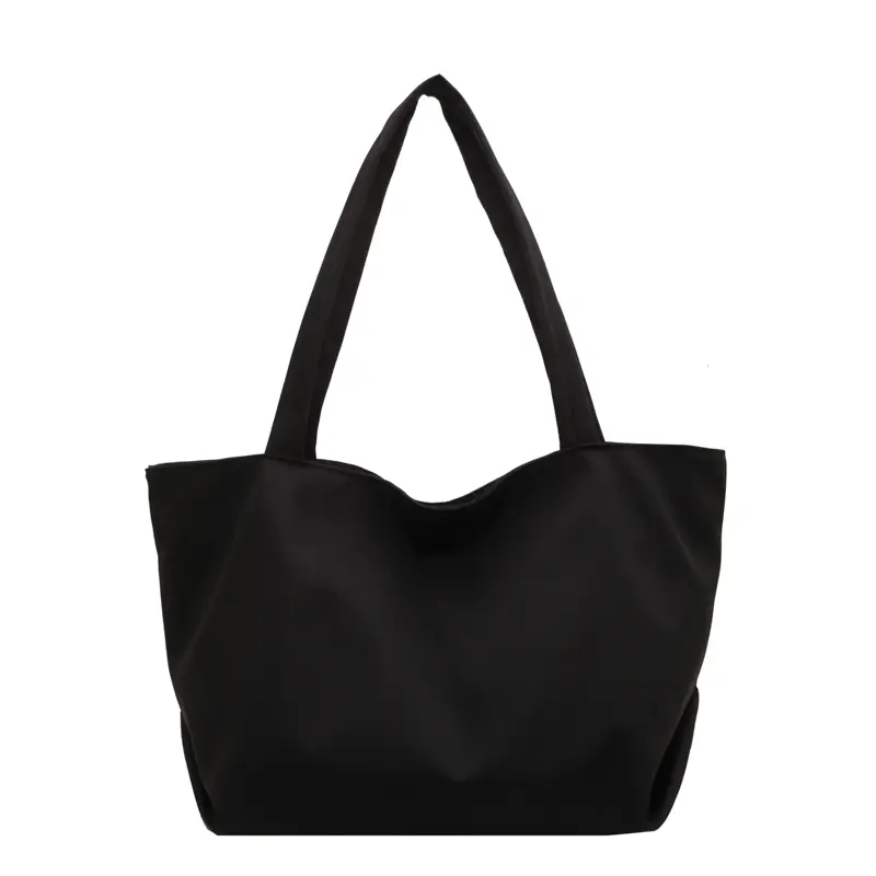 Women's Large Black Minimalist Plain Color Tote Bag - Lightweight Casual Commuter, Daily Work, School Bag for Women, Casual Commuter Bag, Plain Color Bag