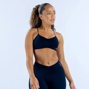Dfyne Vision Sports Bra - Medium Support V-Shape Scoop with Invisible Scrunch & Removable Pads for Flattering Fit