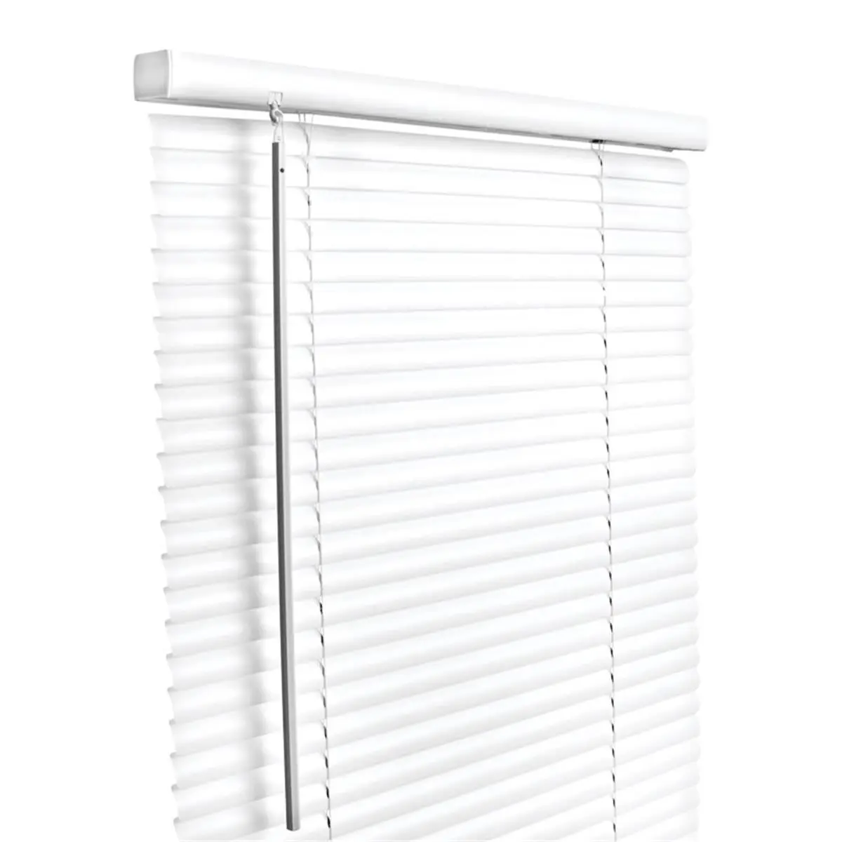 Living Accents Cordless White Vinyl Mini Blinds, Horizontal Window Treatment with Hardware Included, 1-in Slats, 31 x 72 in., Louver Blind, Horizontal Blinds