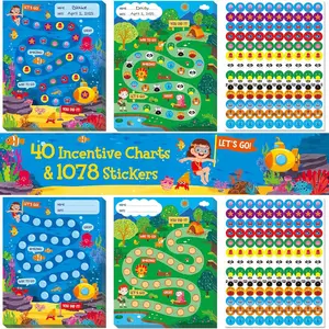 40 Pack Incentive Chart, 2 Adorable Designs with 1078 Stickers, Classroom Family  Chart System for  Homework Assignments, Attendance, Good Behavior, Chores, Potty  Progress