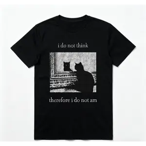 Men's 90s Vintage Goth Aesthetic Casual 100% Cotton-Black-180g Fabric Tee, Round Neck Unisex Menswear Short-Sleeve Graphic Streetwear Top, Student Gift, COD Eligible