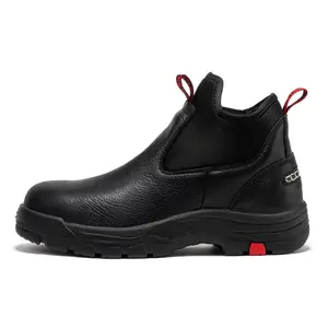 ROCKROOSTER Bakken 6 inch Steel Toe Black Leather Waterproof Work Boots CP323