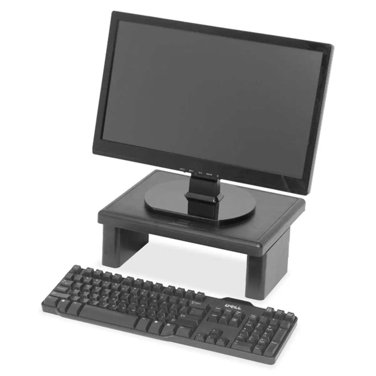 212 MAIN Lorell Ergonomic Computer Monitor Stand Riser - Black, Economical Commercial Grade Multi-Level Height-Adjustable PC Platforms & Stands, Ergonomic Home Office Furniture, Reduces Eye Strain, Adjustable Monitor Arm Mount Platforms & Stands