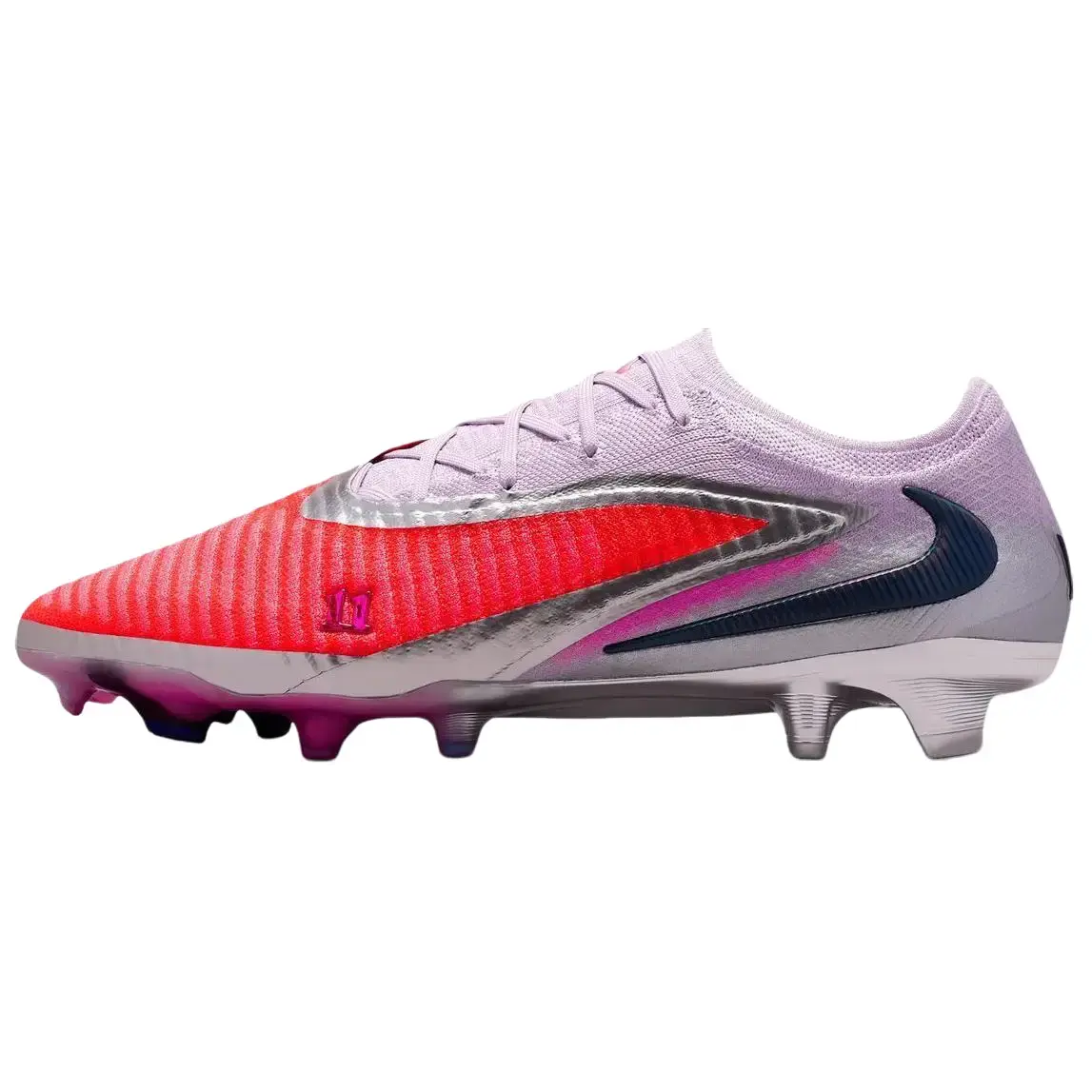 Nike Phantom 6 Low Elite FG 'Bright Crimson Black' x Alexia Putellas Men's Firm Ground Plate Football Cleats, Flyknit Upper, Gripknit, Lightweight, Exceptional Ball Feel for Creative Male Playmakers, Football Boot