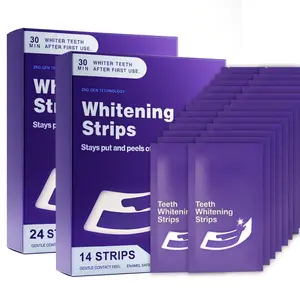 42pcs/set Purple Teeth Whitening Strips - Safe for Enamel - Non Sensitive Teeth Whitening - Peroxide-Free