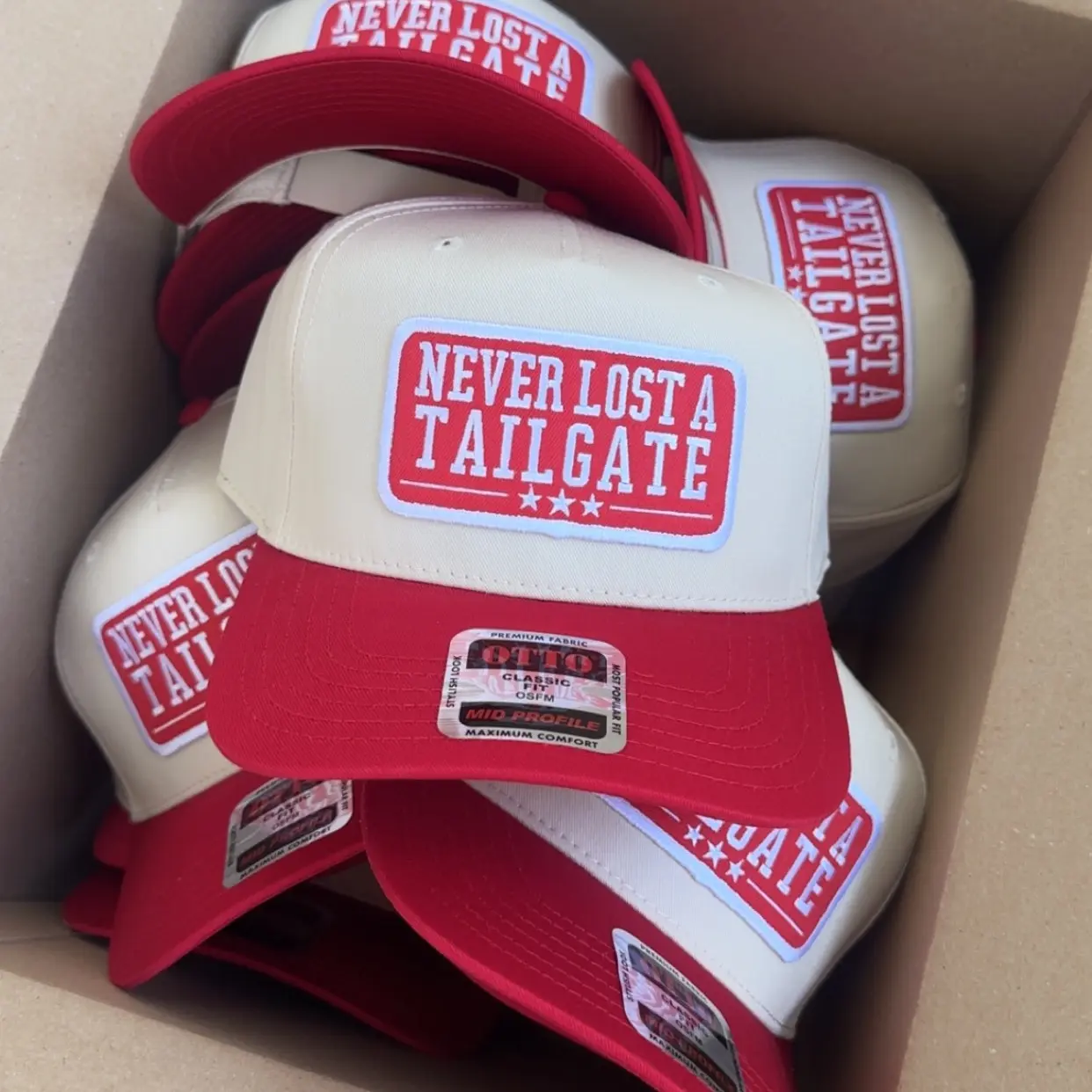 Never Lost a Tailgate Trucker Hat, Game Day Hat, College Game day, Big RED