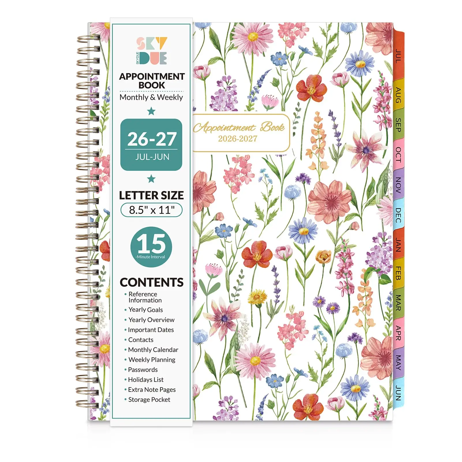SKYDUE 2026-2027 Appointment Book, July 2026 - June 2027, Weekly & Monthly Hourly Planner,8.5" x 11",back to school,back to school shopping