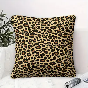 Leopard Print  Decorative Pillow with Pillow Core -17.7 x 17.7 Inches Soft Short Plush Cushion, Suitable for Trendy Young People, Including Fashion and Interior Design Enthusiasts, As a Chic Gift for Housewarming, Birthdays or Home Decor.