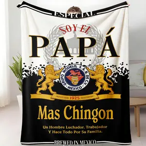 Soy El Papá Fleece , Mexican Beer Style Gift for Dad, 'Mas Chingón’ Latino Throw, Man Cave Decor, Father’s Day Unique Gift for Hispanic Families blanket