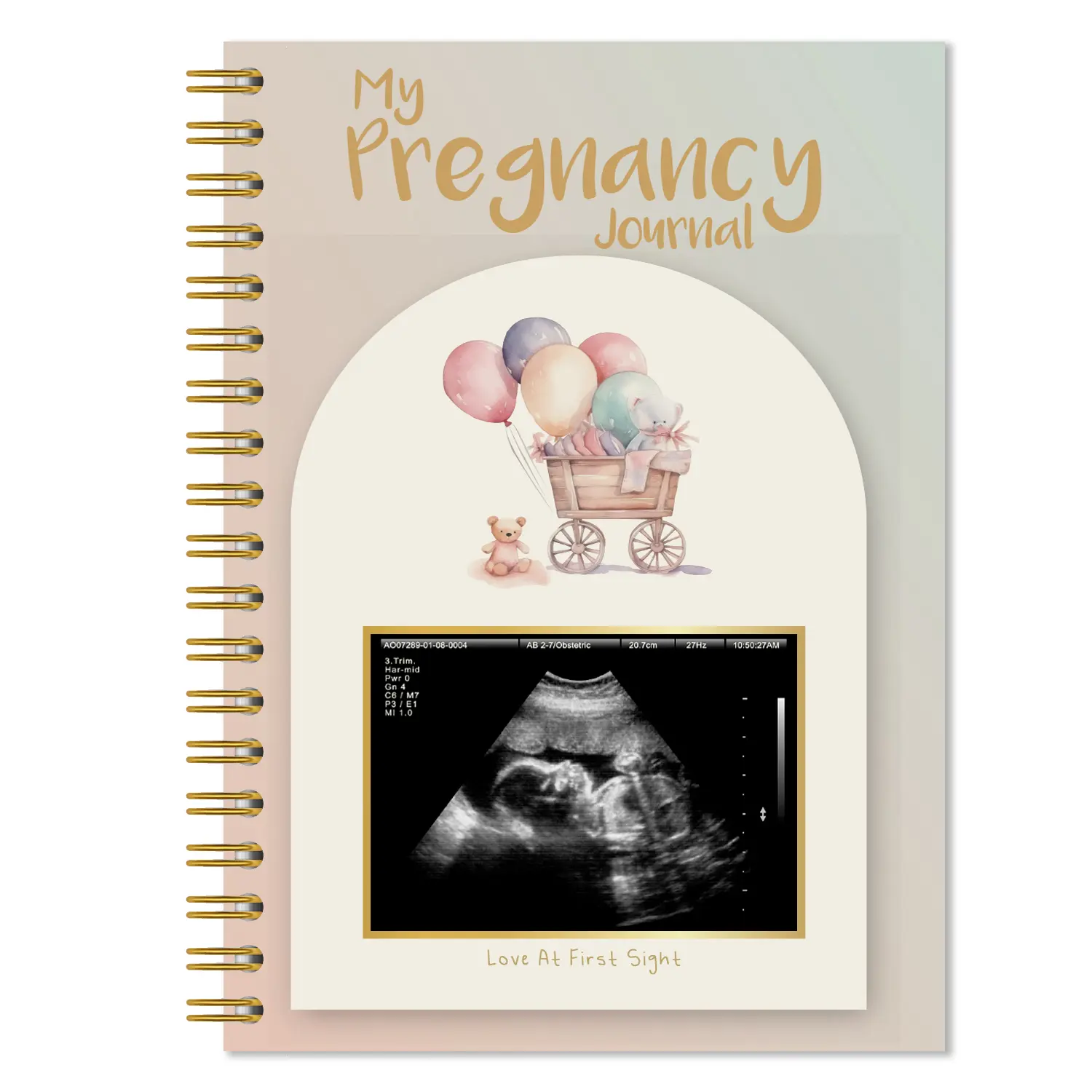 82-Page Pregnancy Journal Memory Book, Maternity Diary, Commemorative Gift, Pregnancy Announcement, Pregnancy Gift for New Moms with Sonogram Photo Pages and Third Trimester Milestone Tracker, Thoughtful Layout, Reflections, Insights, Motherhood