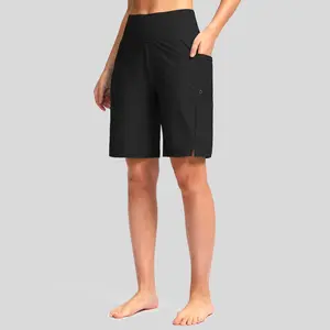 G Gradual Women's Swim Board Shorts with Pockets 9" Long High Waisted Knee Length Stretchy Trunk Beach Swimming Shorts for Women with Liner Swimmingshorts Activewear