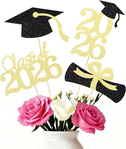 16 Pieces Themed Graduation Cake Decorations, Class Of 2026 Party Supply Kit For Graduation Celebrations, Perfect For Graduation Celebration Dessert Decor