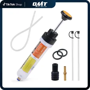 Orion Motor Tech 200/350mL Yellow/Blue Manual Fluid Extractor and Filler, Syringe Style Pump for Car Power Steering Transmission Gear Oil & Brake Fluid Changes,Hand Vacuum Pump for ATV Boat Automotive Fluid Extraction,extension tube, fathersdaygift