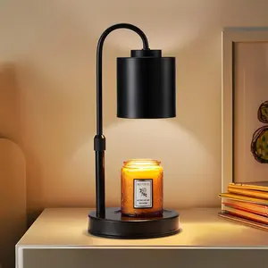 Candle Warmer Lamp with Timer & Dimmer, Height Adjustable Electric Wax Melt Warmer for Jar Candles, Gifts for Mom  Decor, Black