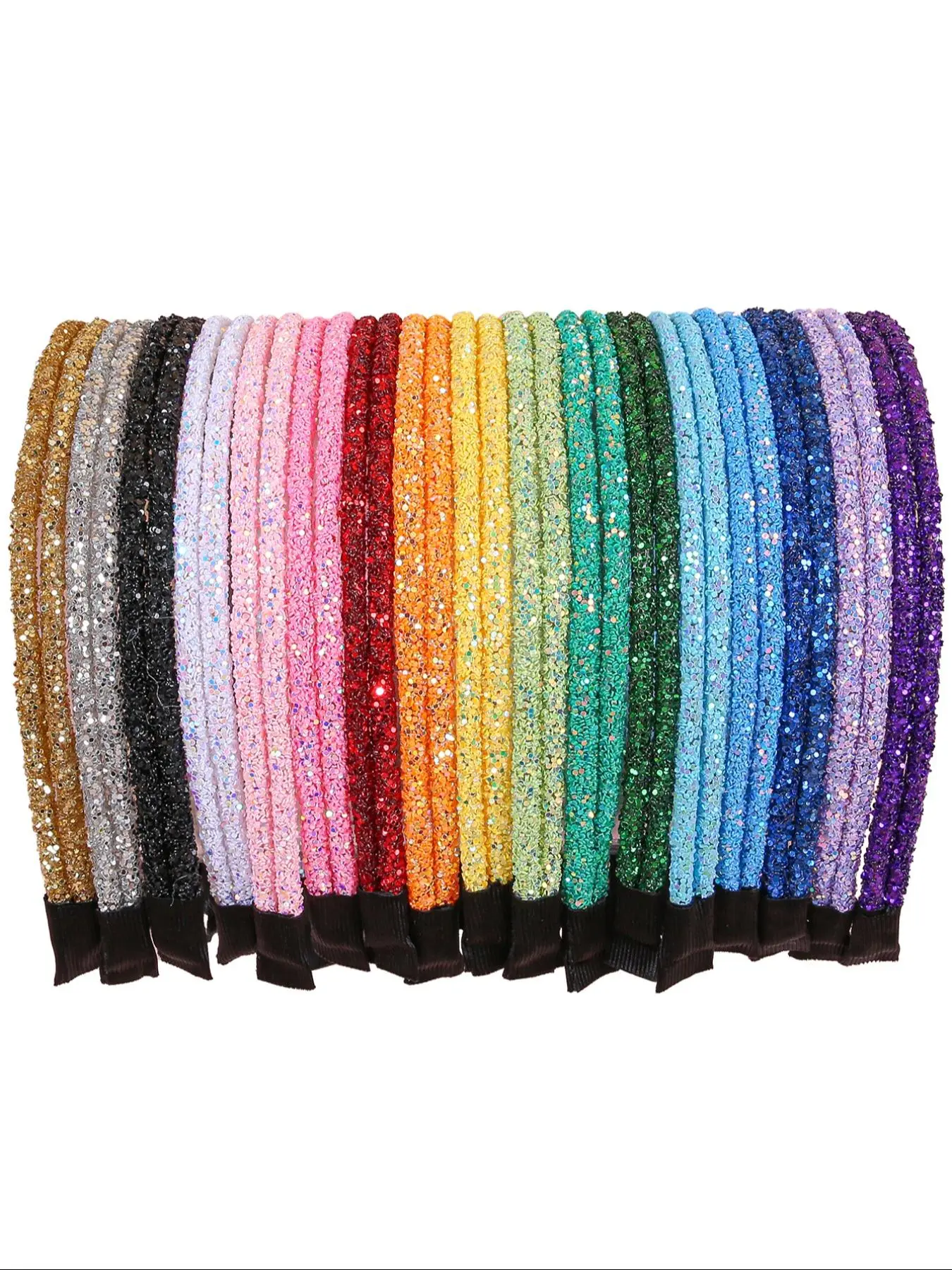 Solid Color Glitter Headband, Adjustable Headband, Fashion Headbands, Hairbands, Fashionable Hair Accessories for Women & Girls, Minimalist Headwear Suitable for Thick Hair, Fashion Hair Accessories for Party, Daily Clothing Decor