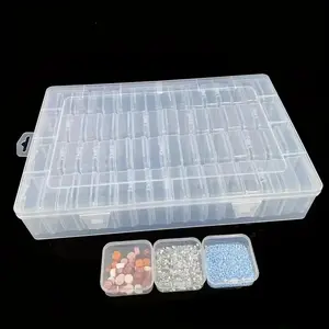 64 piece multifunctional large capacity transparent plastic storage box set - portable storage box for beads, jewelry, beads