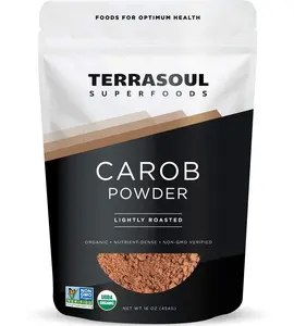 Terrasoul Superfoods Organic Carob Powder, 1 Lb - Cocoa Powder Alternative | High in Fiber