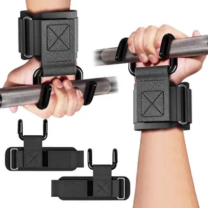 Weight Lifting Hooks for Men and Women(Pair), 330 LB Heavy Duty Gym Lifting Wrist Strap Hook for Deadlifts, Pull-Ups, Strength Training, 0.4inch Grip Weightlifting Hooks for Teen maximum support