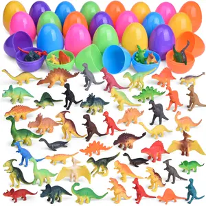48PCS Mini Dinosaur Toy Prefilled Easter Eggs for Boys Girls Easter Egg Hunting