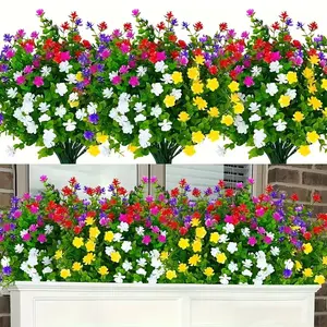 8pcs/16pcs Spring Artificial Flowers, UV Resistant Non-Fading Realistic Plastic Plants, Home Decor for Living Room, Bedroom, Wedding, Artificial Flower Set