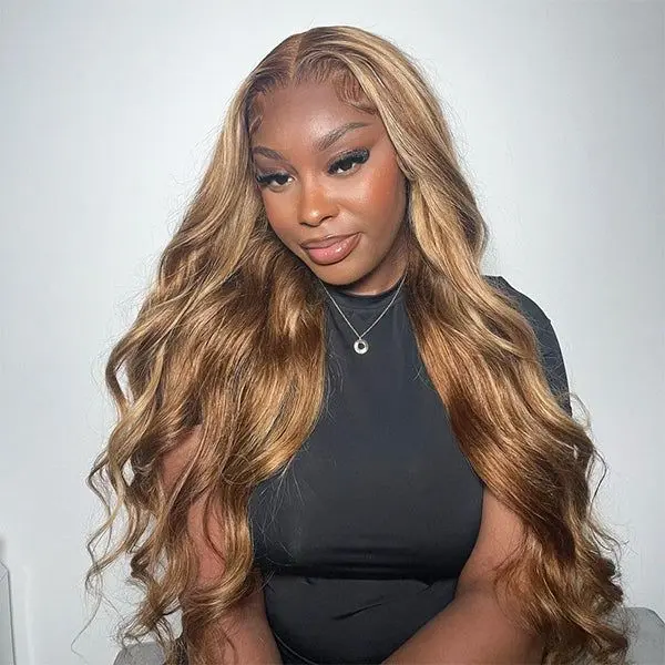 [NEW IN] Hot Star Highlight P4/27 Color 13X6 HD Transparent Lace Front Body Wave and Straight Wigs Human Hair Pre Plucked With BabyHair