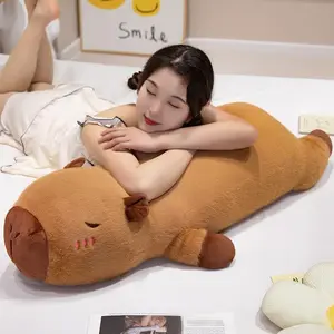 Giant Strip Capybara Plush Doll Pillow Lying Animal, Perfect Gift for Girls, Bedtime Companion, Birthday Present for Girlfriend, Huggable Stuffed Animal