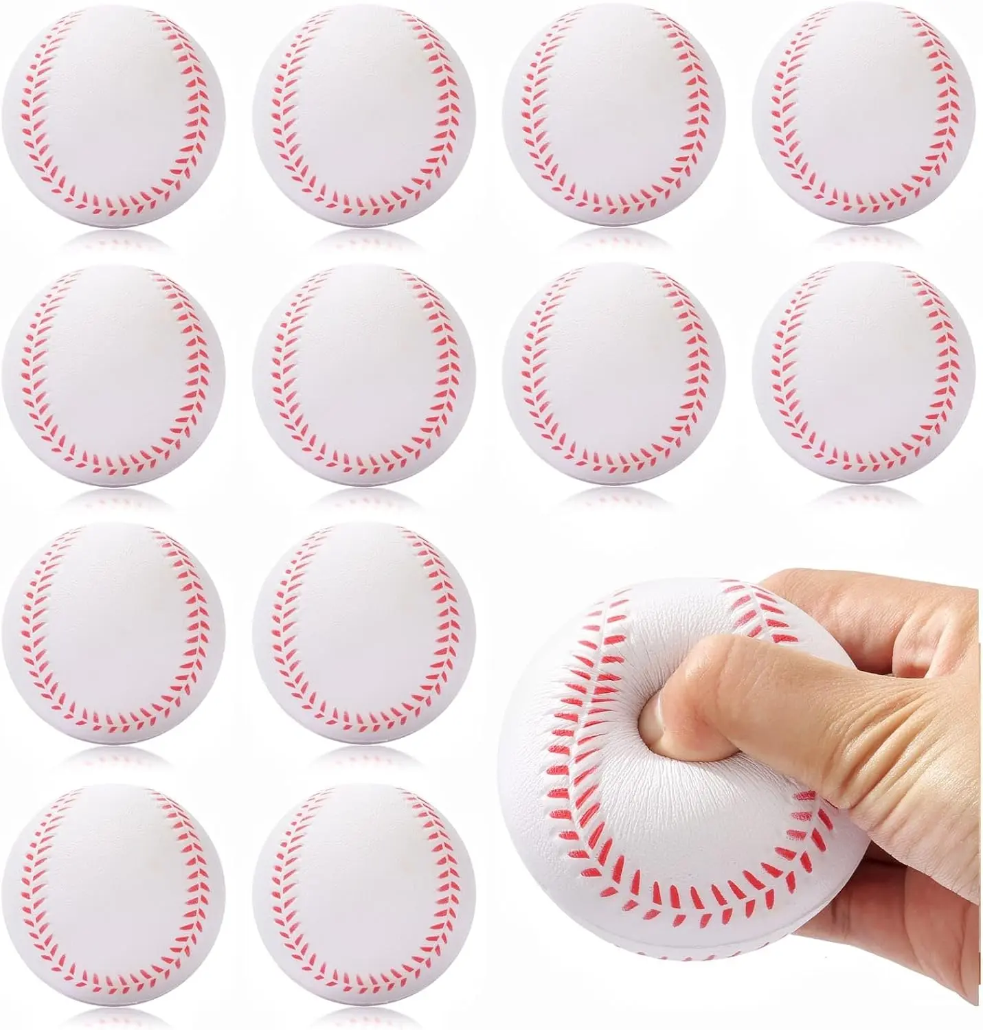 ADIZHAM 12-Pack Soft PU Foam Baseballs, 9-in High-Density Lightweight Unisex Youth/Children Balls, for Indoor Training, Backyard Play, Little League Tryouts, Easy to Clean, Enhances Training Focus & Hand-Eye Coordination