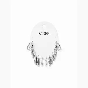 Cider 6 PAIRS FAUX PEARL & TWISTED HOOP EARRINGS SET