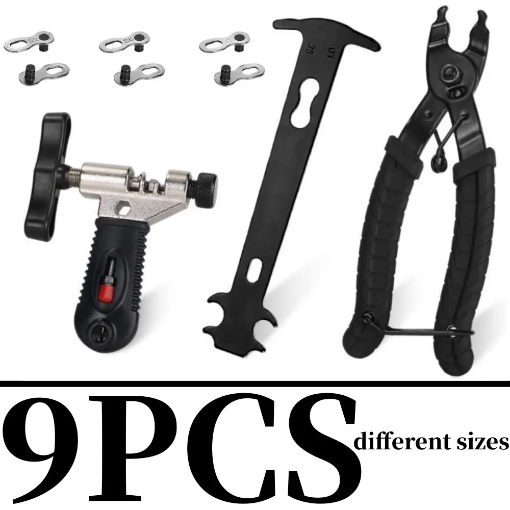 9 In 1 Universal Metal Bicycle Multi-Tool Kit with Chain Breaker, Link Pliers, Wear Indicator & Reusable Connectors for 6-10 Speed Chains, Customer Service