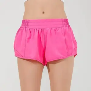 Women's High Waisted Running Shorts, 2.5" Quick Dry Sport Gym Athletic Shorts with Liner Zipper Pockets