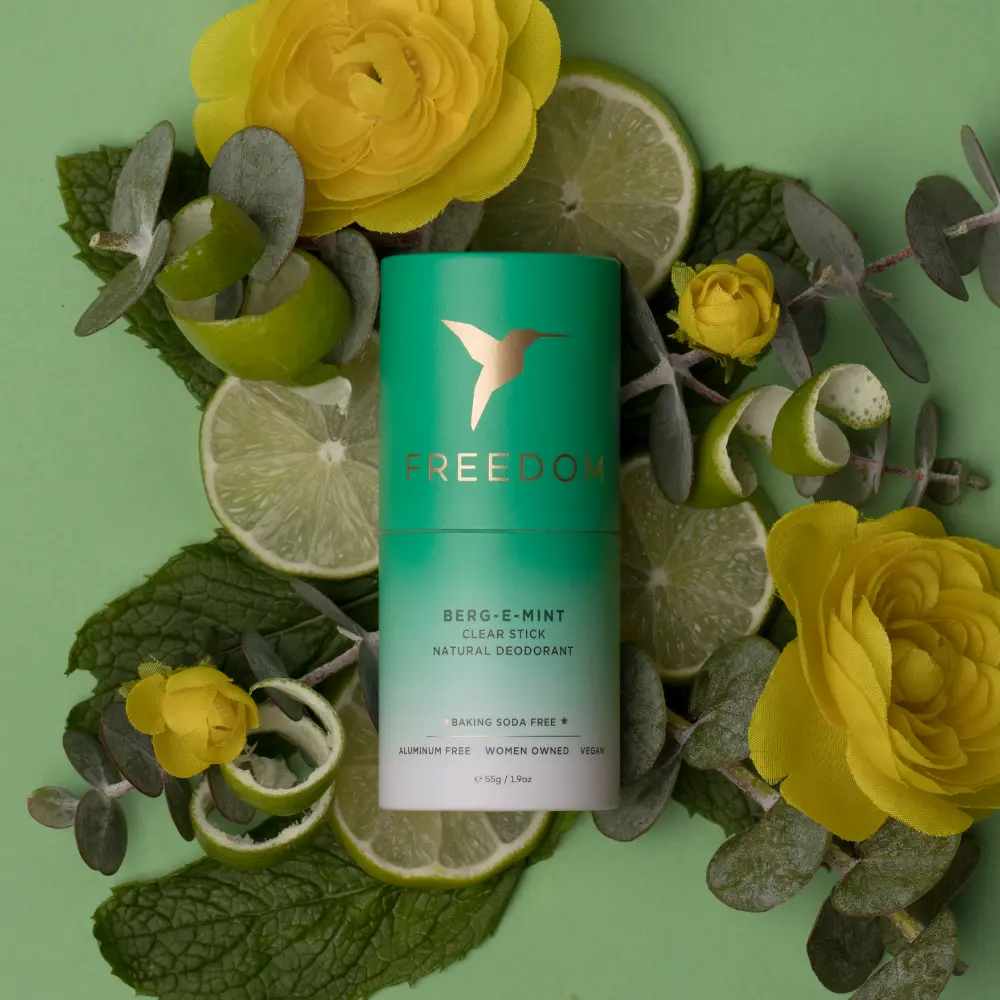 Freedom Eco-friendly Bergamot Mint Deodorant - Ewg Verified & Clinically Proven, Made with Organic Essential Oils, 100% Natural body Care 1.9oz